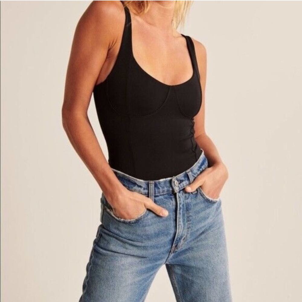 Black Abercrombie & Fitch bodysuit Sz M